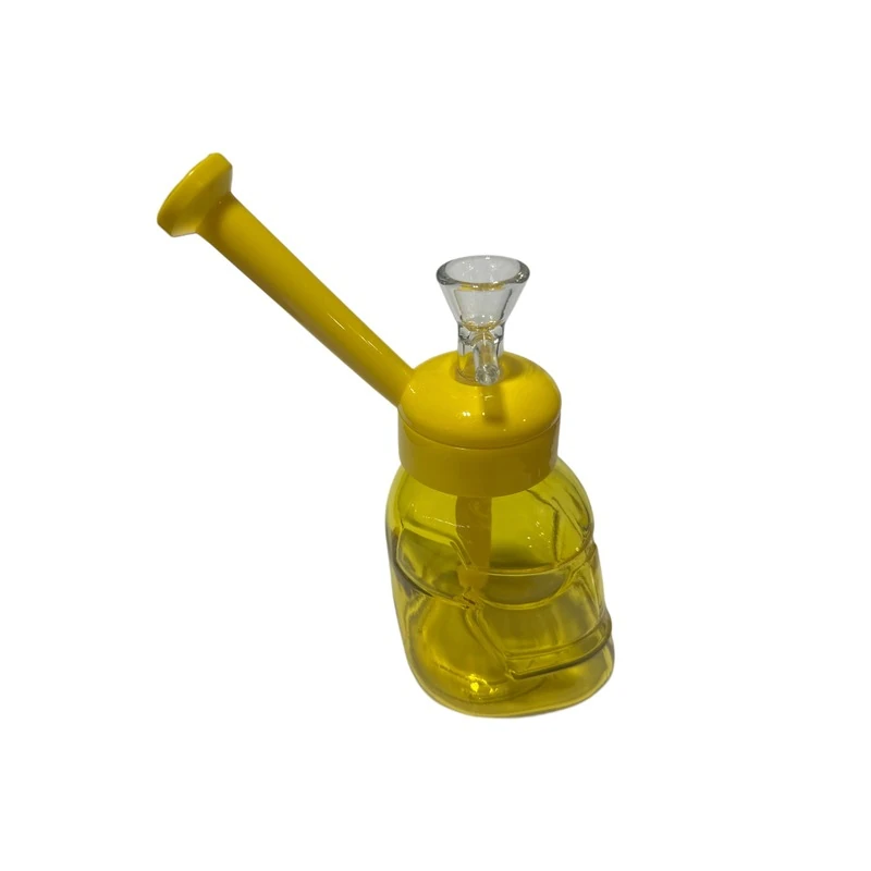 Yellow Glass Compact Water Pipe Bubbler