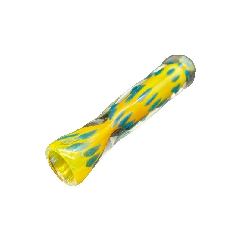 Yellow Glycerin Glass Chillum Smoking Pipe