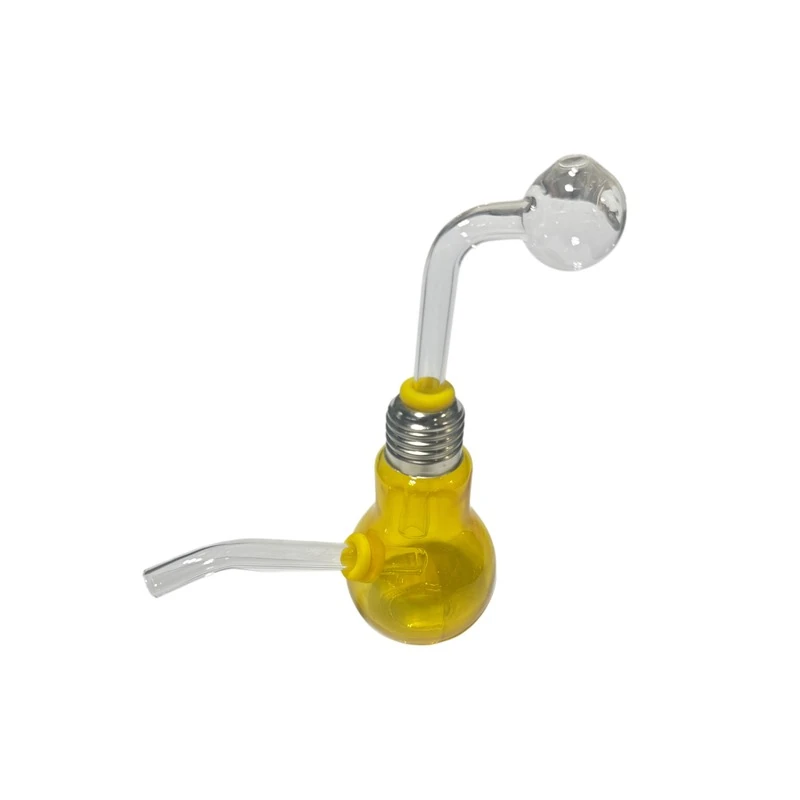 Yellow Light Bulb Glass Smoking Pipe