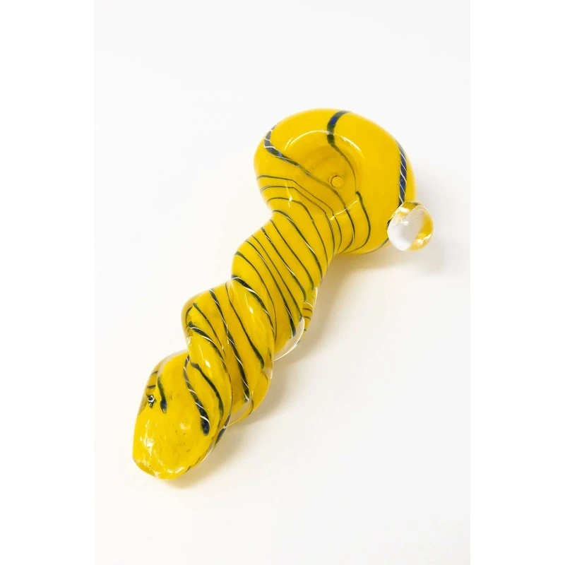 Yellow Pearlescent Glass Spoon Pipe