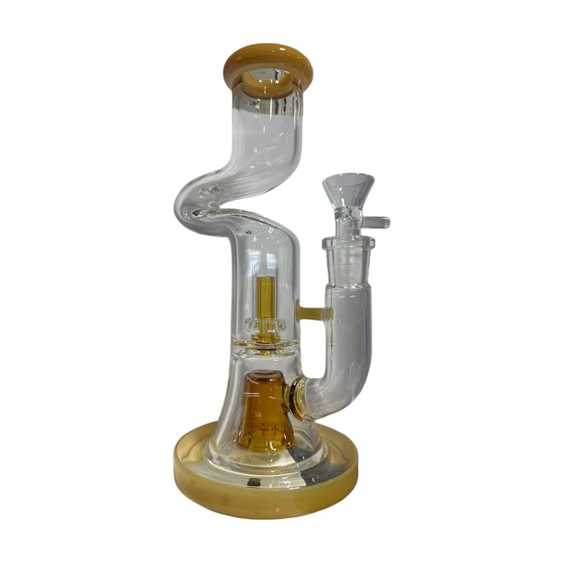 Zig Zag Glass Water Pipe - Amber Accents